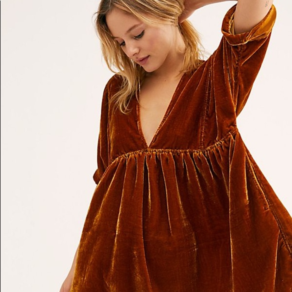 FREE PEOPLE Ivy Velvet Mini Dress